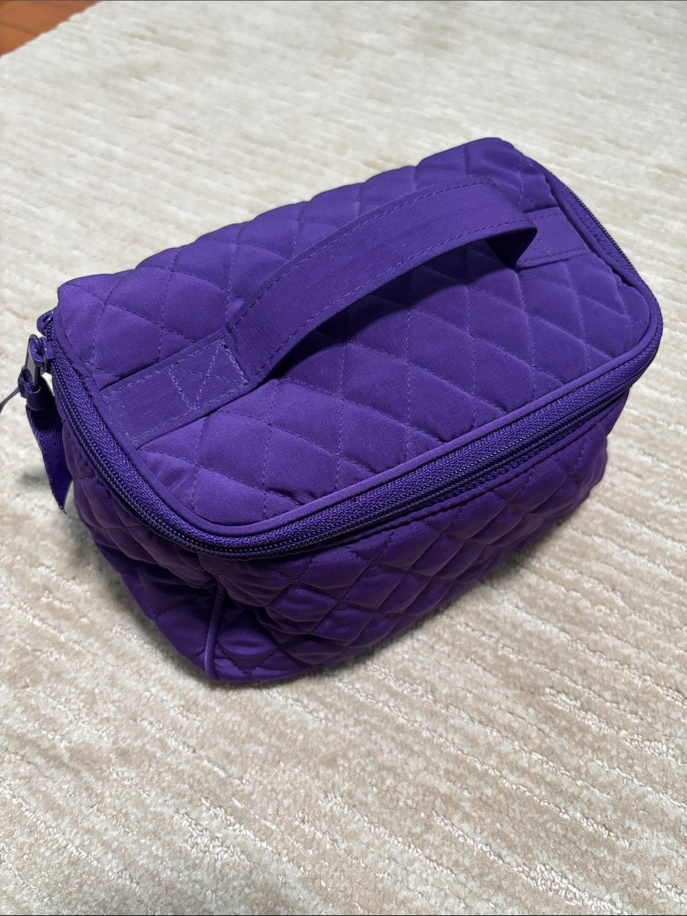 Vera Bradley Quilted Purple Top-Handle Cosmetic Case